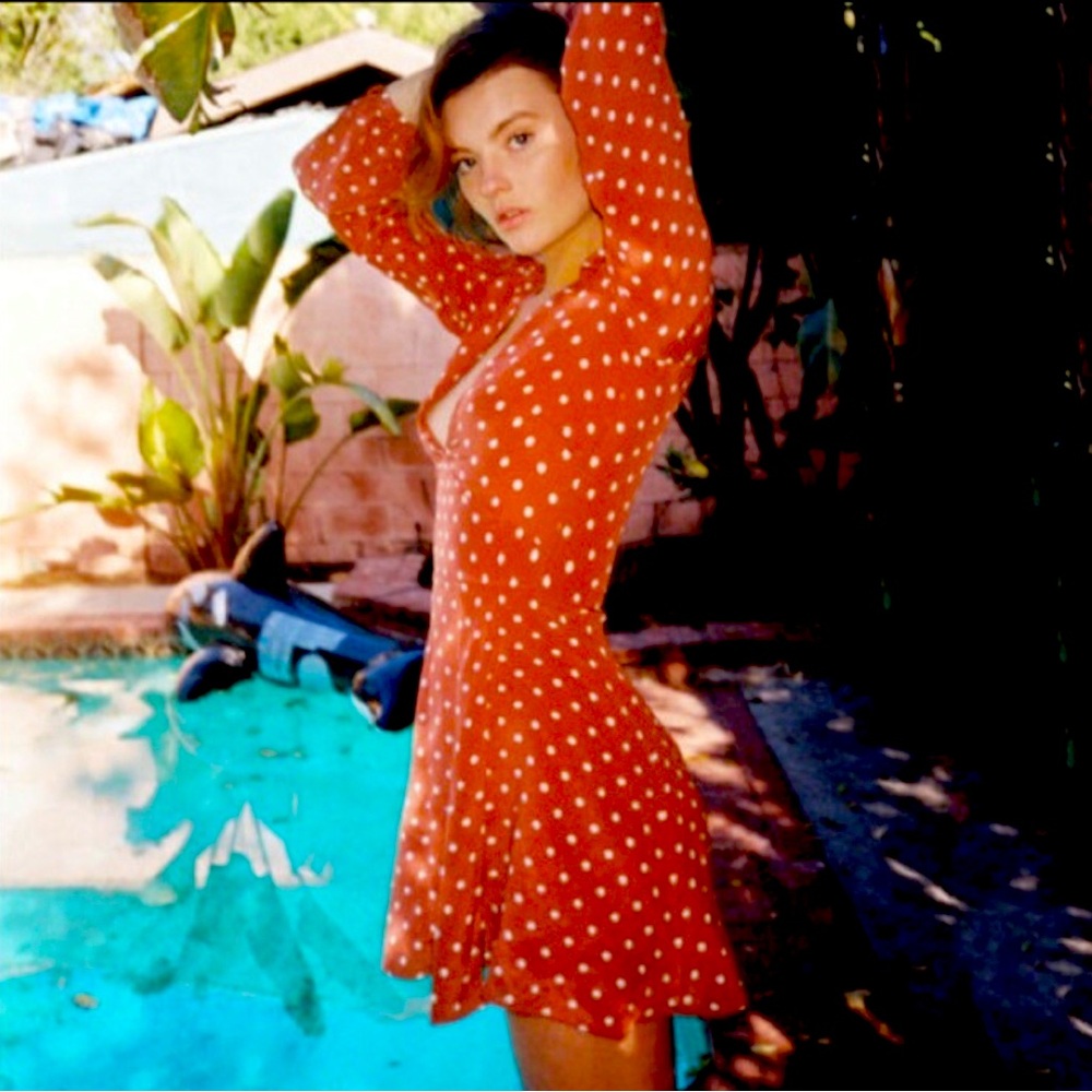Réalisation Par Kate Rusty Orange Polka Dot Dress